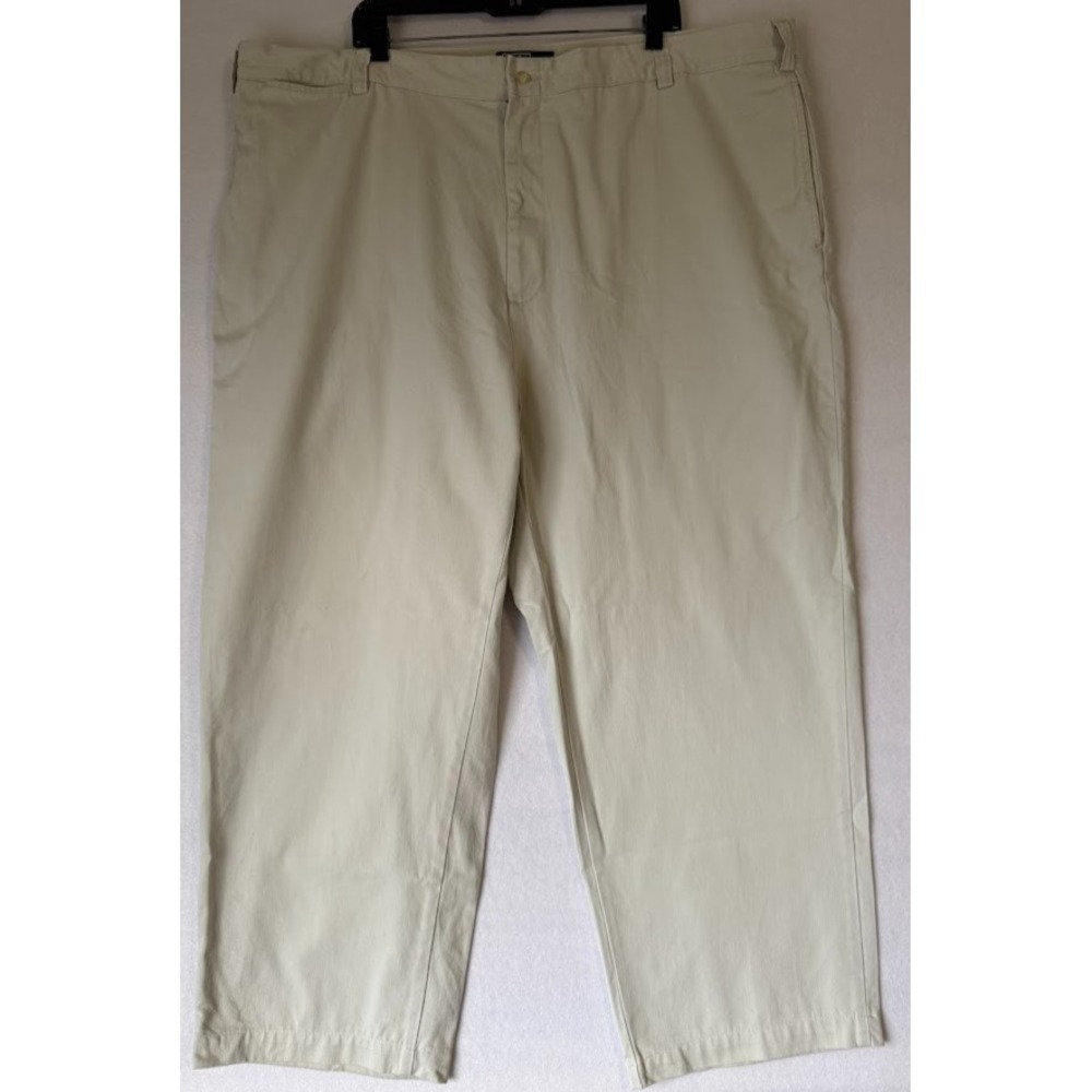 Polo Ralph Lauren Pants Men 46X30 Beige Chino 100% Cotton Zip Fly Casual Pockets